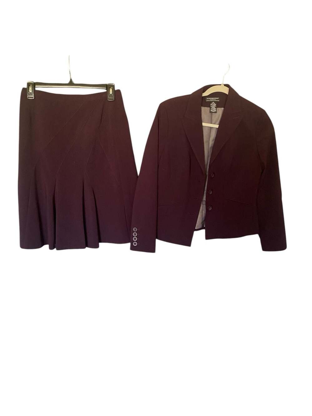 Worthington Works Petite 2-Piece Skirt Suit, Dark Purple, Size 4P